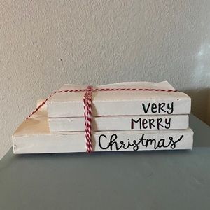 Stacked book decor
